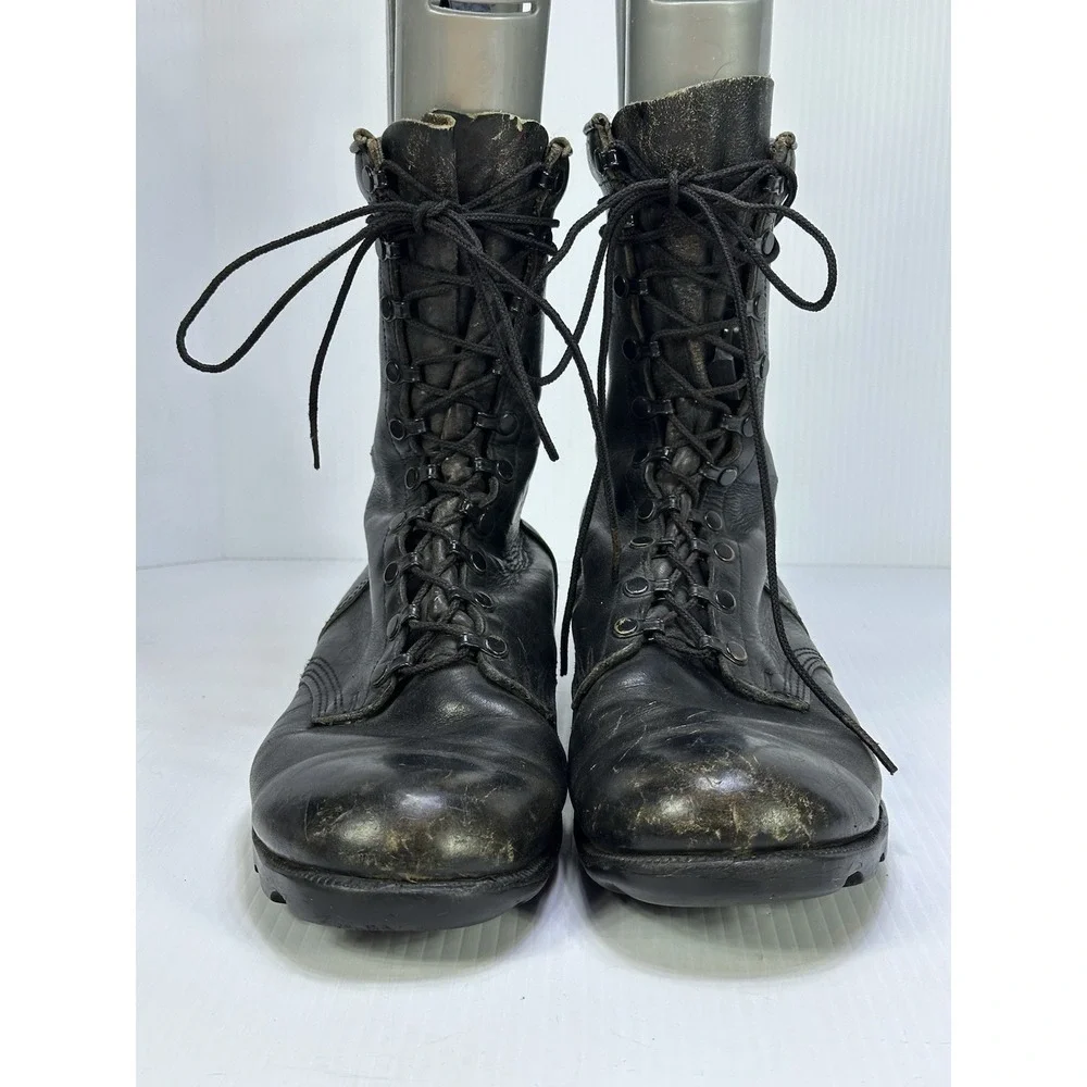 Vintage RO Search Military Boots Mens 11.5 M Black Leather Jump Combat USA 5-85